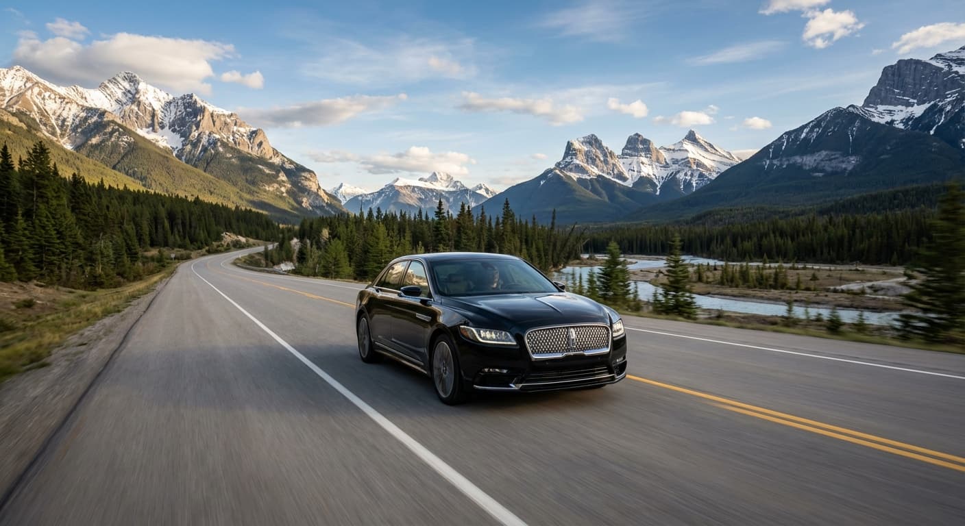 Luxury limo service from Calgary to Banff through the Rocky Mountains