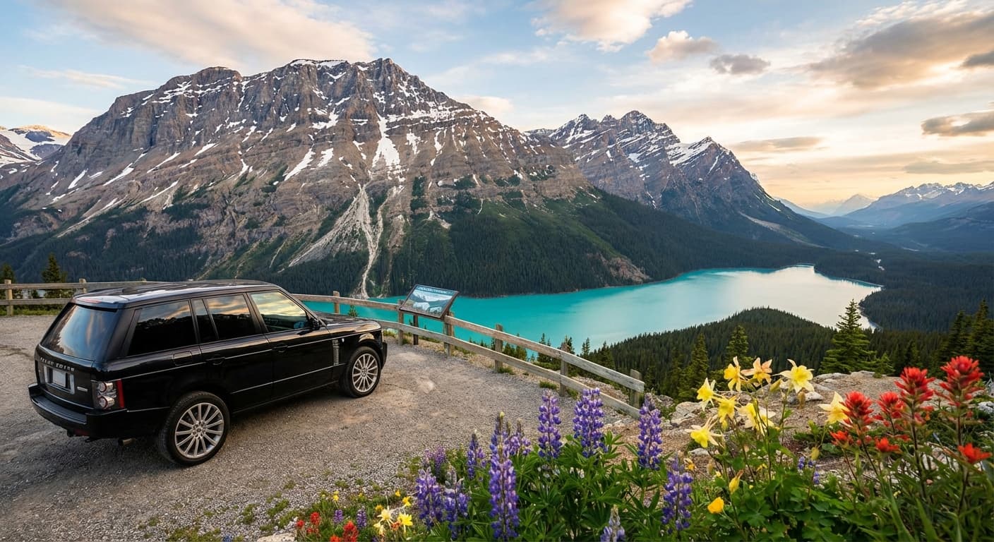 Icefields Parkway scenic drive through the Canadian Rockies