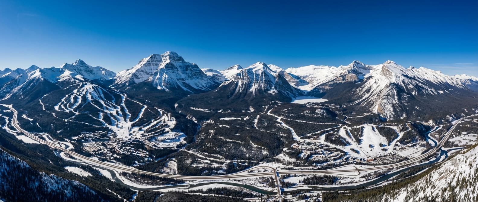 Ski resorts near Calgary with mountain panorama