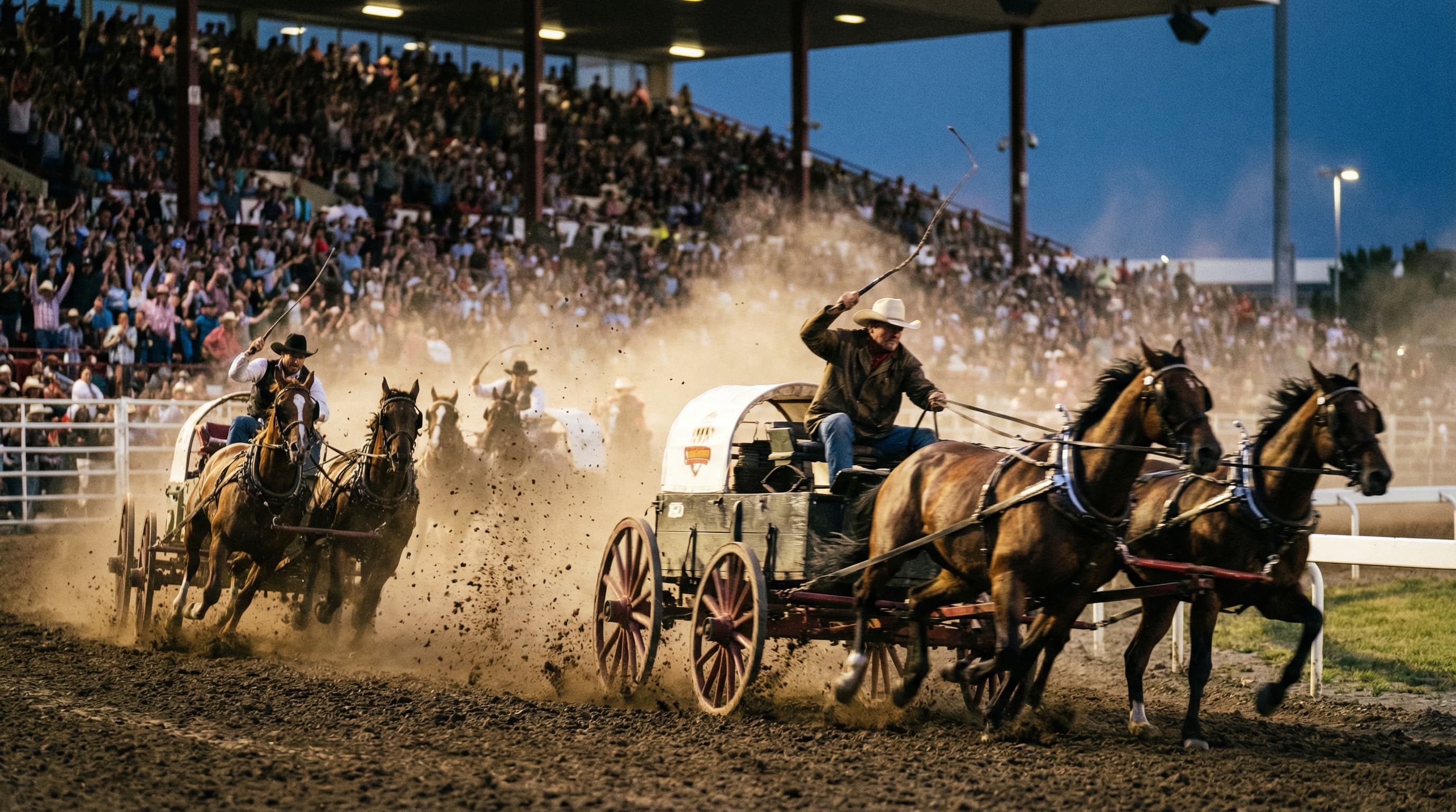 Chuckwagon races at the Calgary Stampede